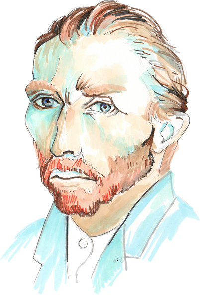 Portrait of Vincent Willem van Gogh. Famous Dutch post impressionist painter.